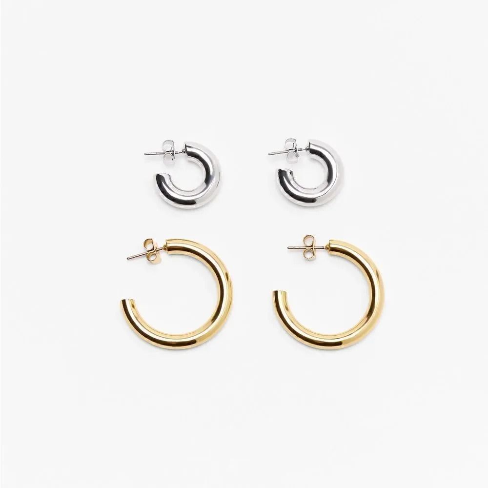 ZARA PACK OF HOOP EARRINGS - Picture 4 of 6